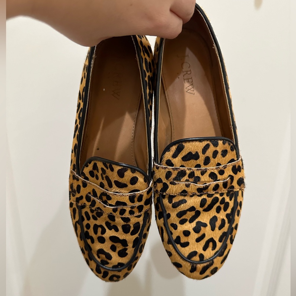 J.Crew Women’s Calf-Hair Loafers - Cheetah, Sz 6M
